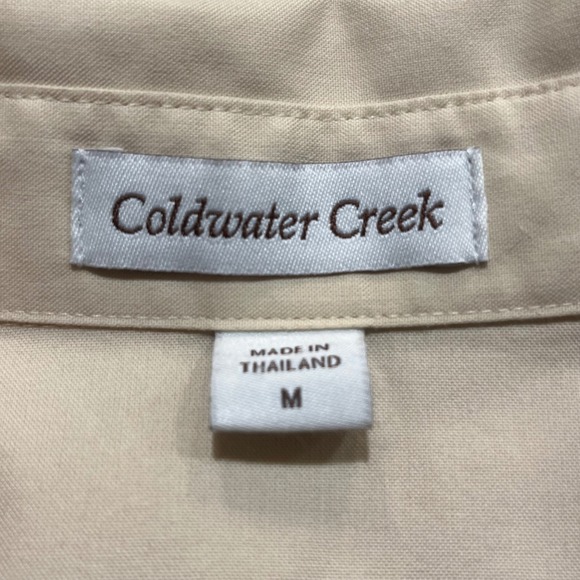 2 Coldwater Creek No Iron Long Sleeve Button Down Shirts Agua Cream Size Medium - Picture 9 of 13